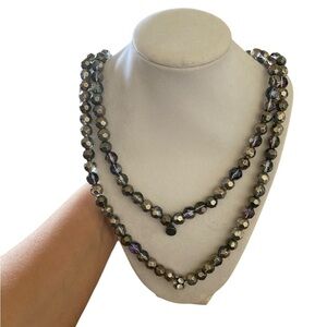 vera want Elegant iridescent metallic Beaded  layering necklace Necklace